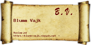 Blumm Vajk névjegykártya
